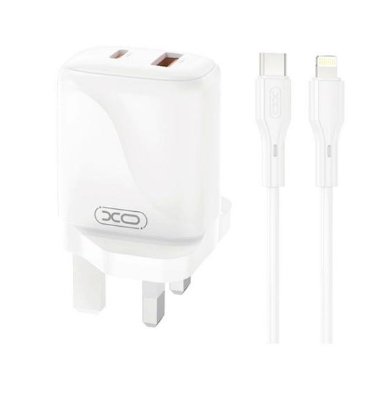L158 (UK) PD20W/QC18W(1A1C) Fast Charger Charger iP Set (NB-Q231A)