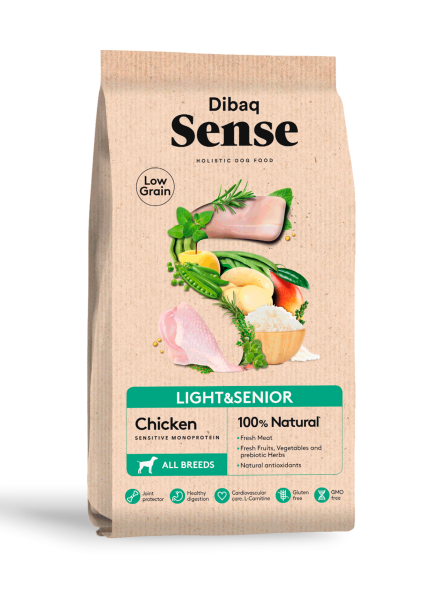 Dibaq Sense Low Grain Light & Senior All Breeds Chicken - 12 Kg