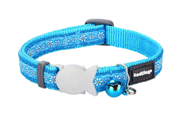 Red Dingo Daisy Chain Turquoise Cat Collar - Xs