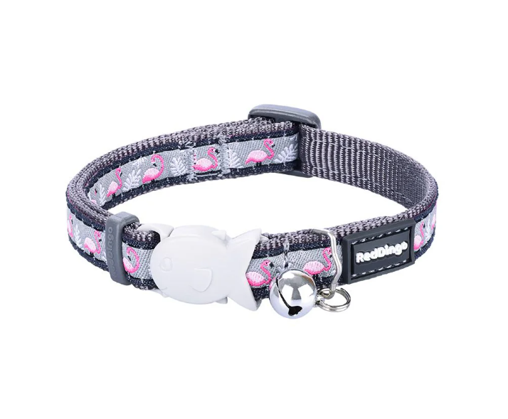 Red Dingo Flamingo Cool Grey Cat Collar - 1gr - 12Mm X 20-32Cm