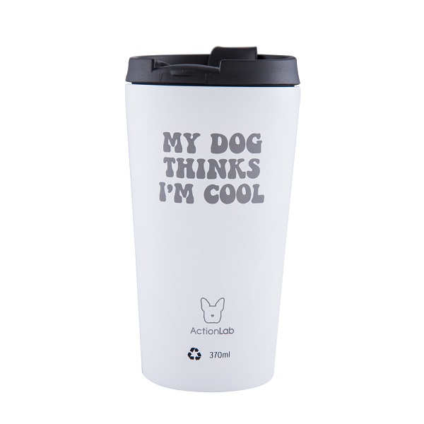 Coffee Thermos White My Dog Think Iam Cool - 370Ml