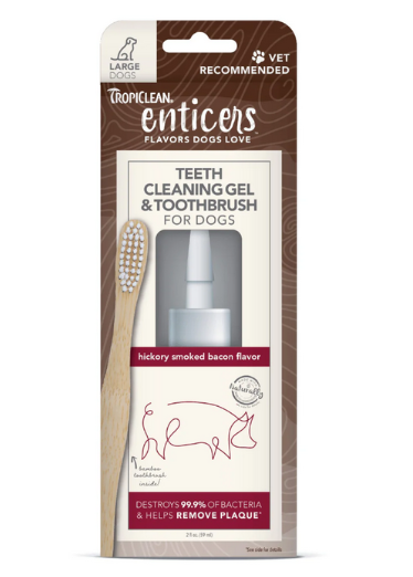 Tropiclean Tropiclean Enticers Gel Toothbrush Hickory Smoked Bacon - 100gr