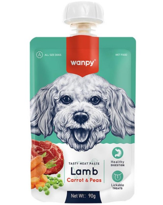 Wanpy Tasty Meat Lamb And Carrot Creamy Treat - 90gr