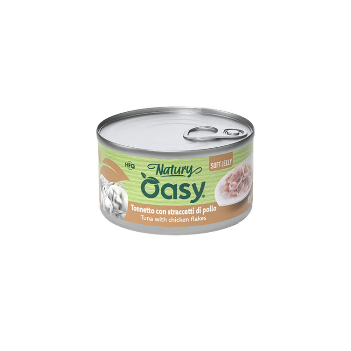 Oasy Wet Cat Natury Soft Jelly - Tuna With Chicken Strips - 150gr