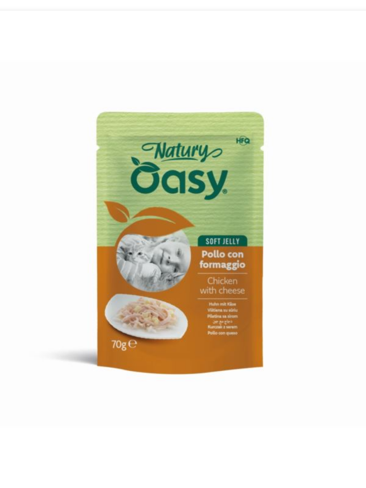 Oasy Wet Cat Natury Soft Jelly - Chicken With Cheese - 70gr