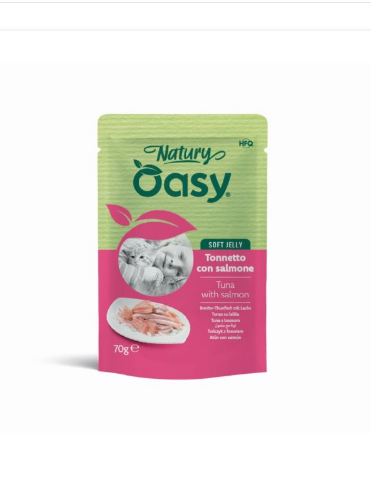 Oasy Wet Cat Natury Soft Jelly - Tuna With Salmon - 70gr