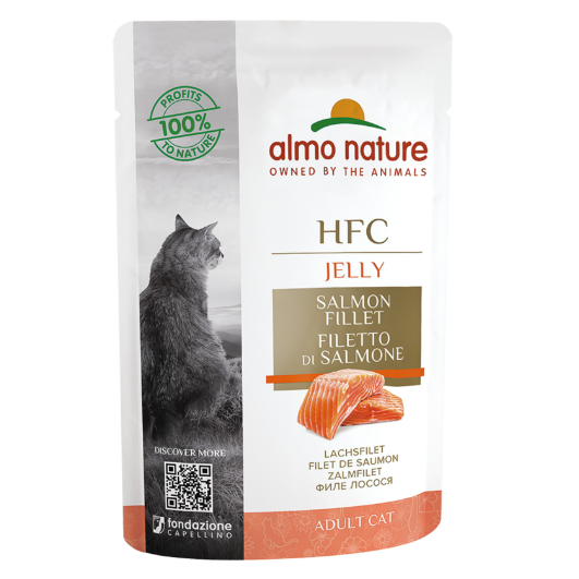 Almo Nature Hfc Salmon Fillet In Jelly For Adult Cats - 55gr