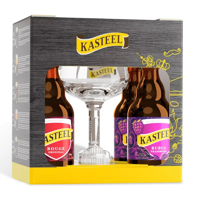 KASTEEL BEER GIFT BOX - 4 BEER X 330ML + 1 GLASS