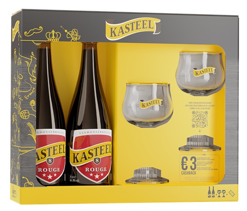 KASTEEL BEER GIFT BOX - 2 BEER X 750ML + 2 GLASS