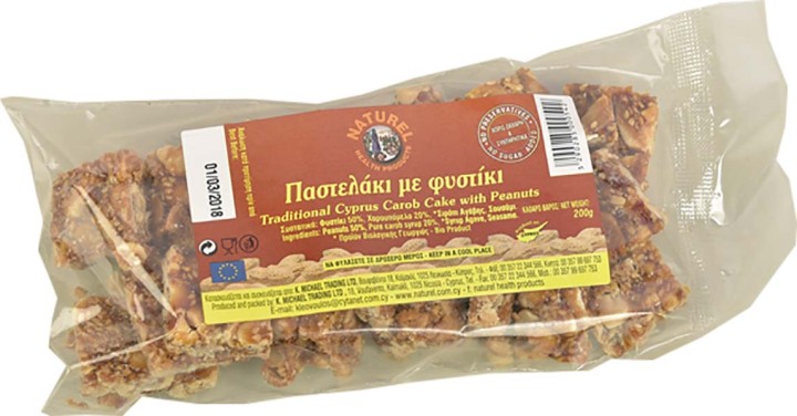 Naturel Carob Cake With Peanuts 200Gr
