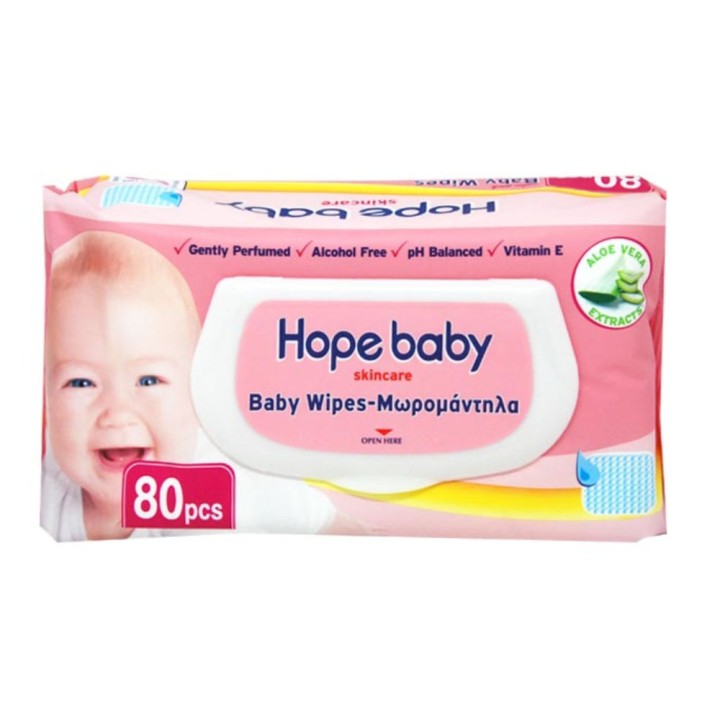 Hope Baby Wipes Large Pink 80Pcs