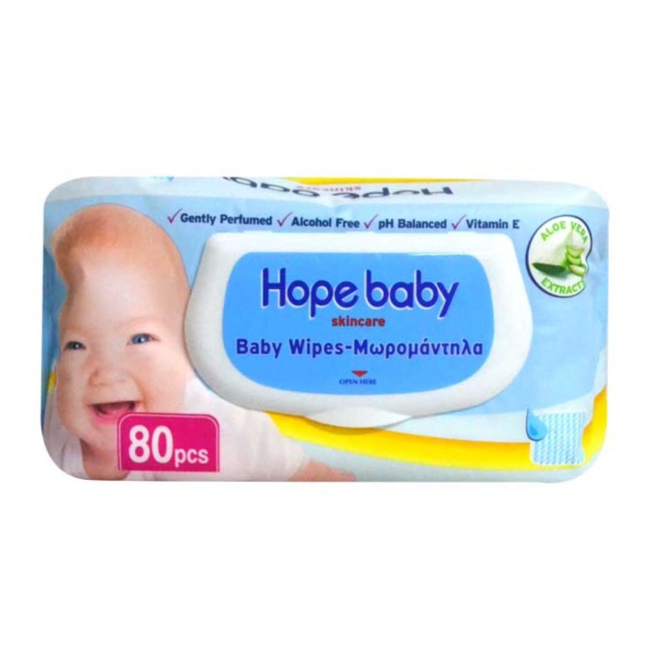 Hope Baby Wipes Blue 80Pcs