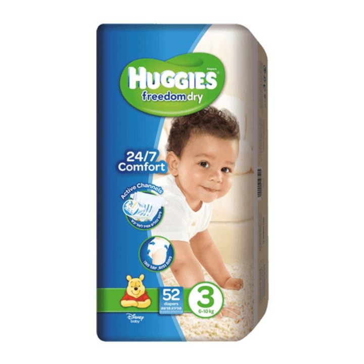 Huggies Freedom Baby Diapers Dry Mini No3 52'S