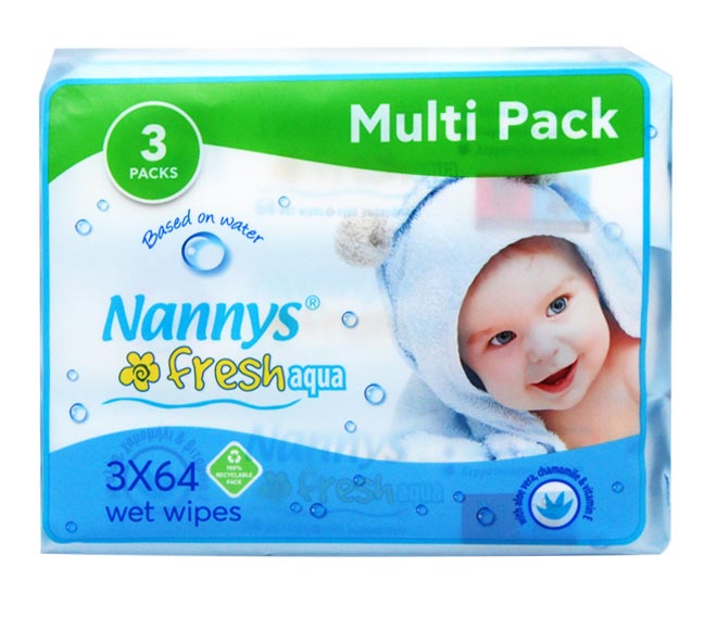 Nannys Fresh Aqua 3X64 Wipes