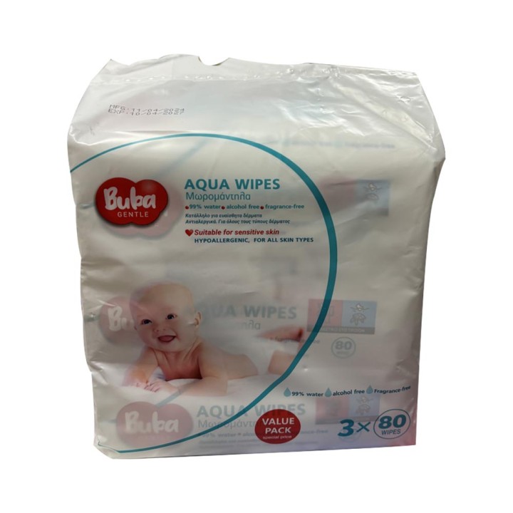 Buba Baby Wipes Water 3X80Pcs