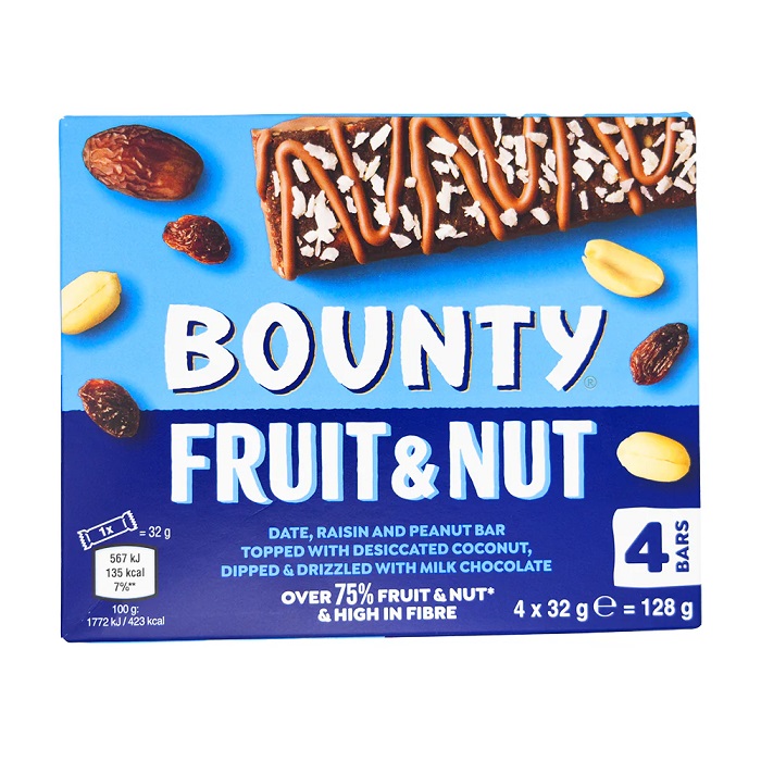 BOUNTY TRIPLE FRUIT&NUT 128GR