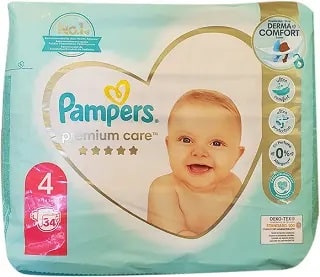 PAMPERS PREMIUM CARE NO.4 34'S