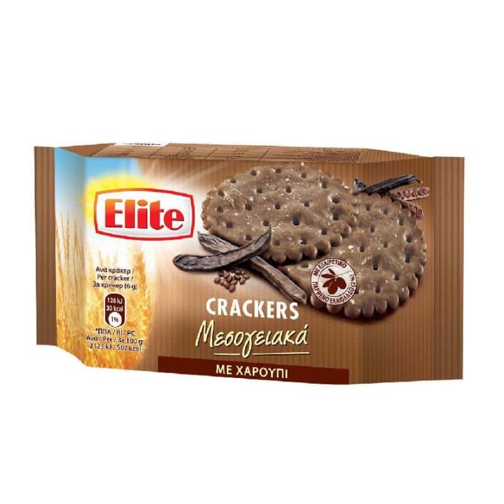 ELITE CRACKERS MEDITERRANEAN CAROB 105GR