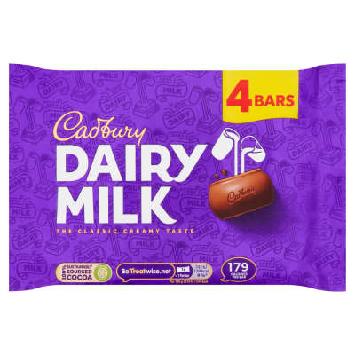 CADBURY DAIRY MILK 4PACK 134GR