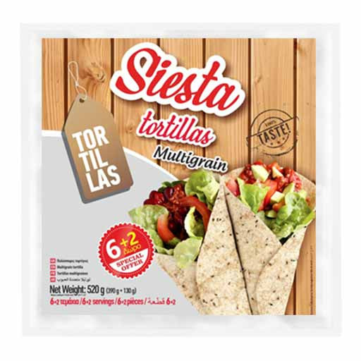 Siesta Multigrain Tortillas 6+2Pcs