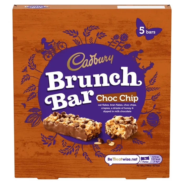 Cadbury Brunch Oats Bars Choc Chip 5Pcs