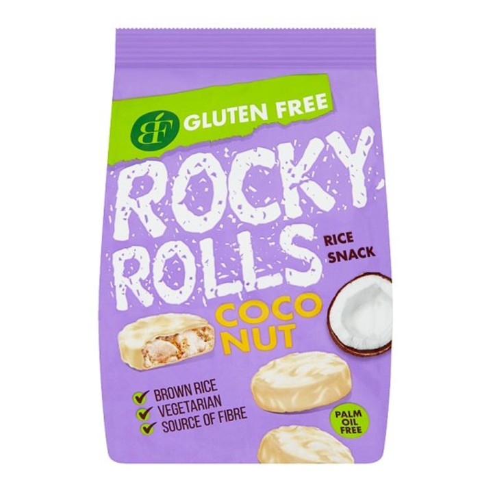 Rocky Rolls Rice Snacks Low Calories Coconut 70Gr