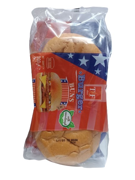 T&F Burger Buns Sourdough 4Pcs 300Gr