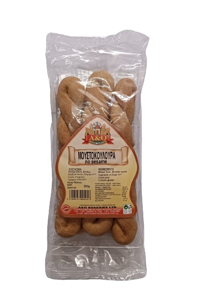 A&O Μουστοκουλουρα Χωρις Σουσαμι 300Gr