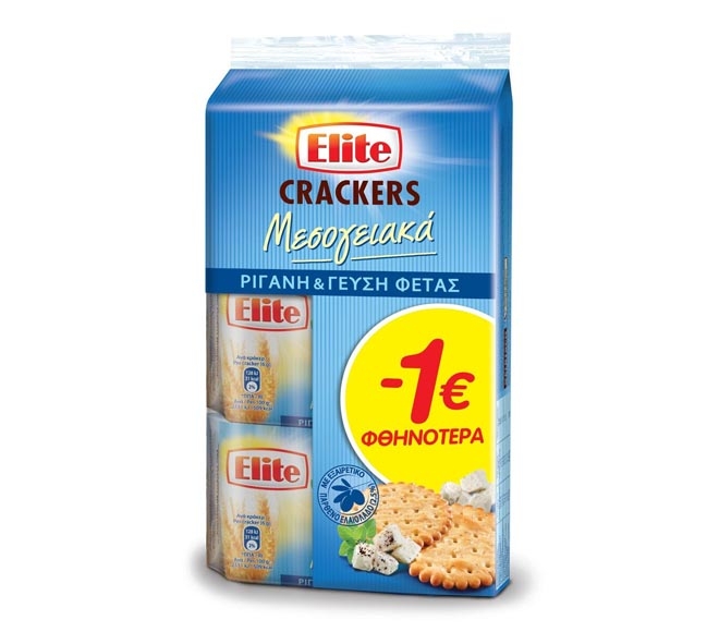 Elite Crackers Oregano & Feta 3X105Gr