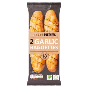 Perfect Partners 2 Garlic Baguettes338Gr