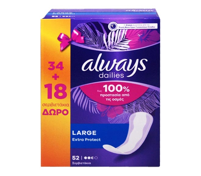 Always Daily Protect Large 34+18 Pcs