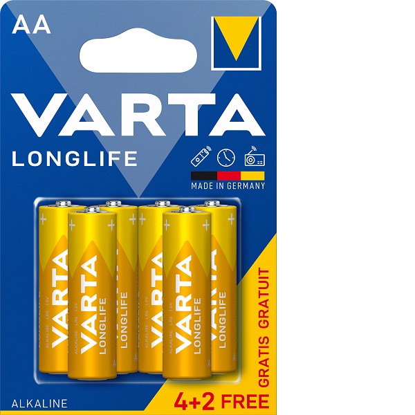 Varta Longlife Alkaline Aa 6Pcs
