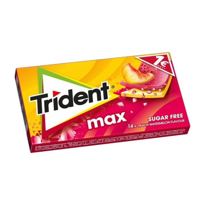 Trident Peach Watermelon Sugar Free 27Gr