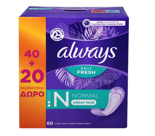 Always Fresh&Prodect Normal 60 Pcs