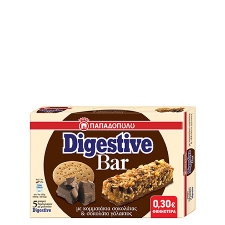 Digestive Bar Chips Choc & Milk Cho 5Pcs