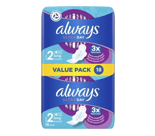 Always Ultra Day Value Pack Long 18 Pcs