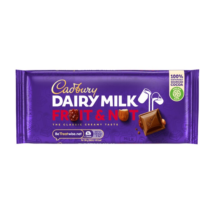 Cadbury Dairy Milk Fruit & Nut 110Gr