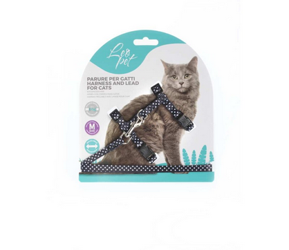 Leopet Dotted Printed Cat Walking Set Medium - 1gr - Medium