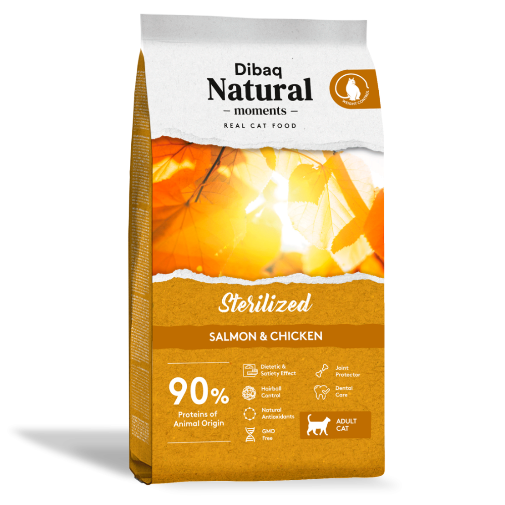 Dibaq Natural Moments Adult Cat Sterilized Salmon & Chicken Dry Food - 2 Kg