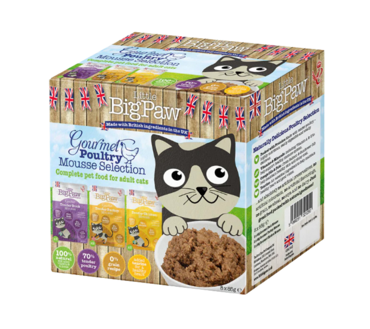 Little Big Paws Cat Wet Food Gourmet Poultry Mousse Pouch Multibox - 90gr