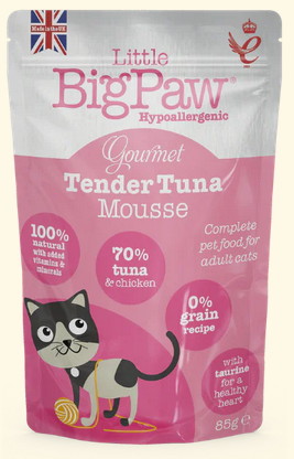 Little Big Paws Cat Wet Food Gourmet Atlantic Tuna Mousse Pouch - 90gr