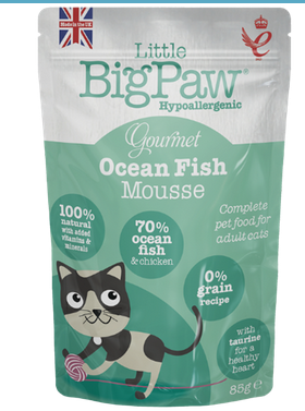 Little Big Paw Cat Wet Food Gourmet Ocean Fish Mousse Pouch - 90gr
