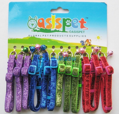 Glitter Cat Collar Assorted Colours - 1Pc - 10Mm 20-30Cm
