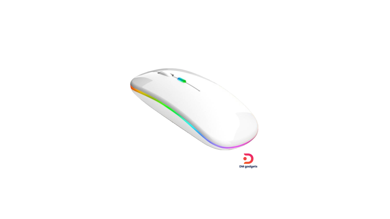 335D#Weibo®RF6800 RGB Bluetooth Wireless 2.4Gz Computer Mouse – White