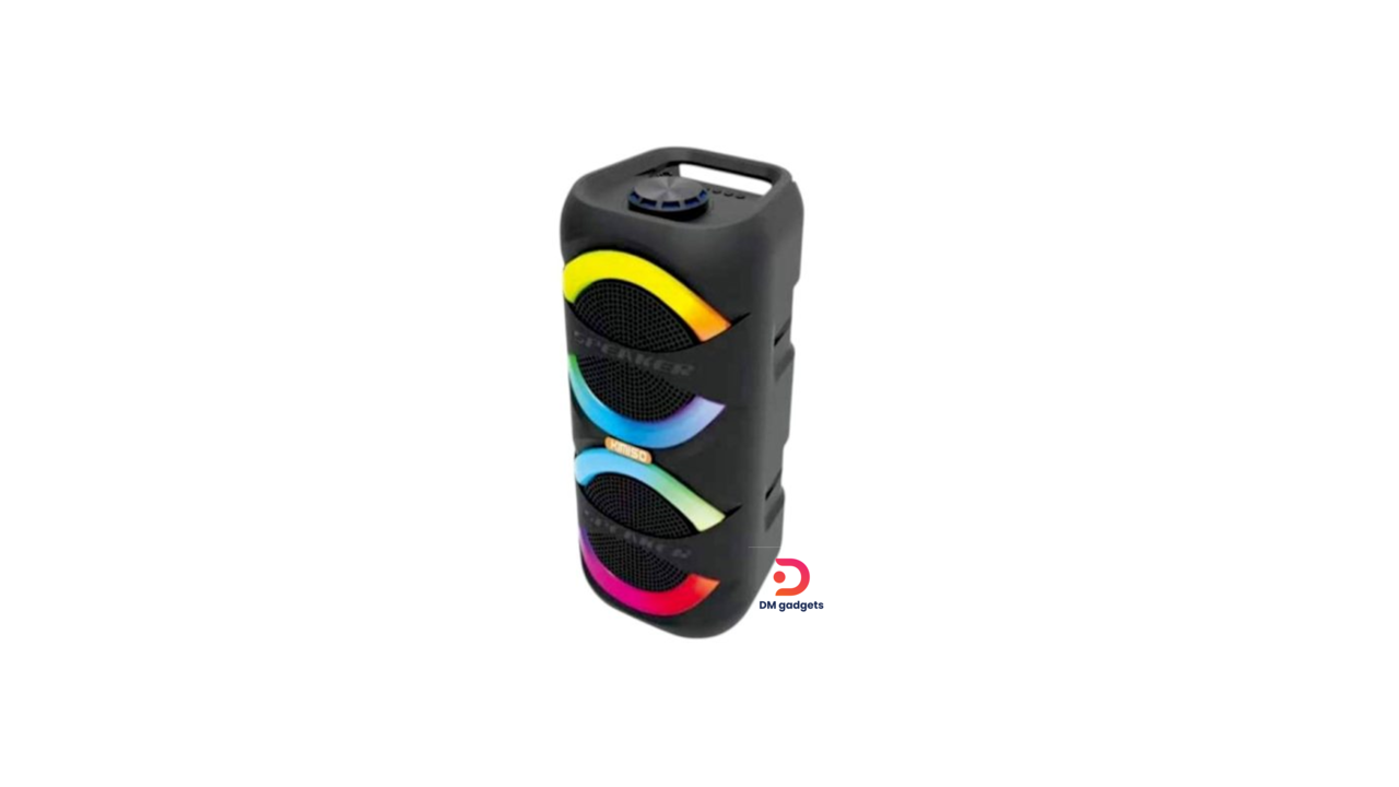604H#Kimiso®QS-1953 Portable Bluetooth RGB Rechargeable Subwoofer Speaker 20Wx2 with USB FM-Radio Faction-Black