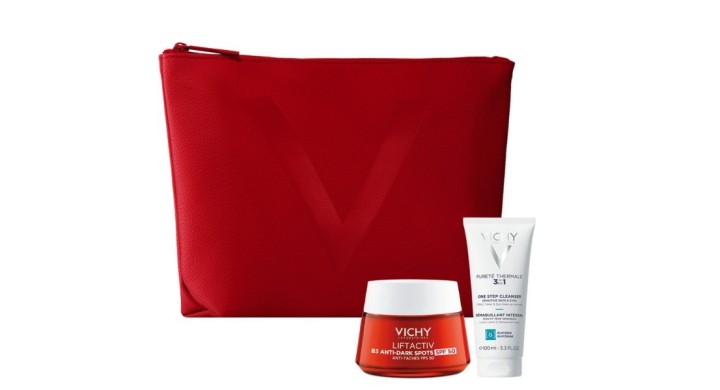 Vichy Liftactiv Collagen Cream & One Step Cleanser 3in1 Bag Set Xmas24