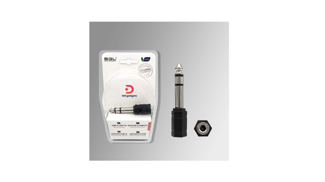 016E#SGL®1856-1 Jack audio adapter 6.3mm to 3.5mm – Black