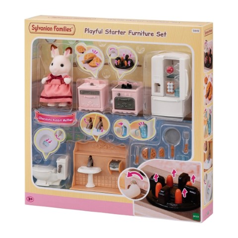 Sylvanian Families Playful Starter Furniture Set 3 - 11 Years, Dollhouse Accessories