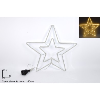 Bellagio Christmas Hanging Decoration Star With Led - Cold White - 54Cm