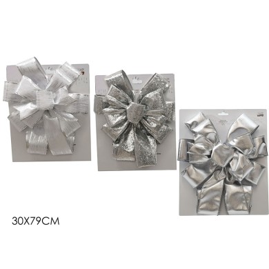 Ornament Bow - Velvet White 44Cm